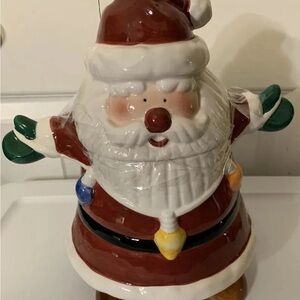 Festive Red and White Santa‎ Holiday Decor cookie jar vintage Asia master